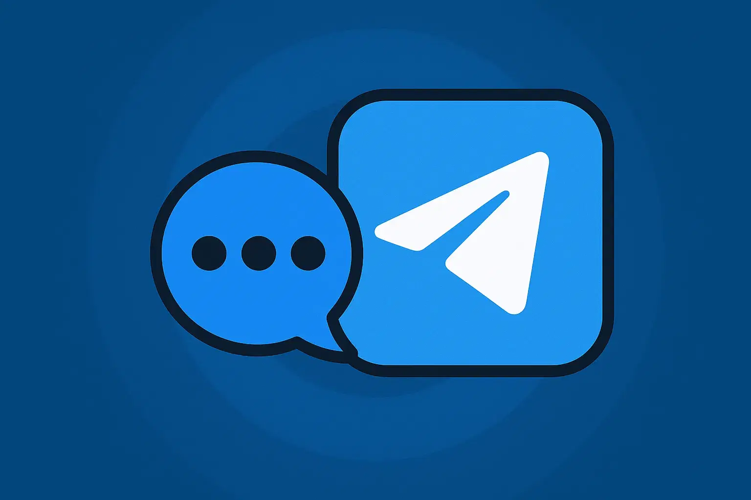 Telegram Communication Icons on Bold Blue.png